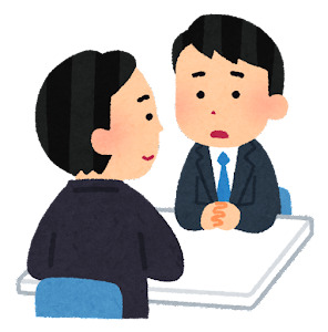 上司と話し合っているイラスト図