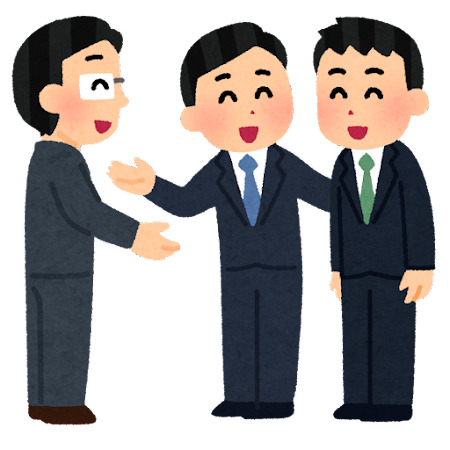 退職時の引継ぎ挨拶をしているイラスト